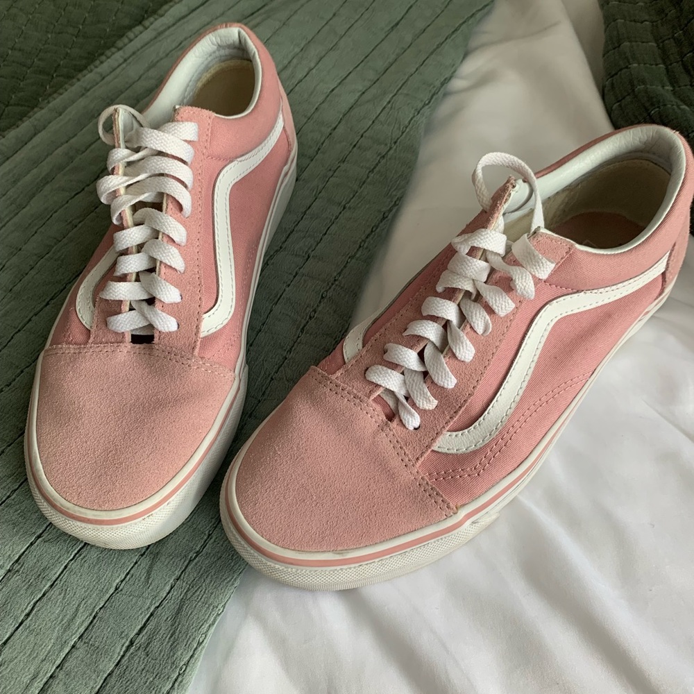 Pink lace up vans.